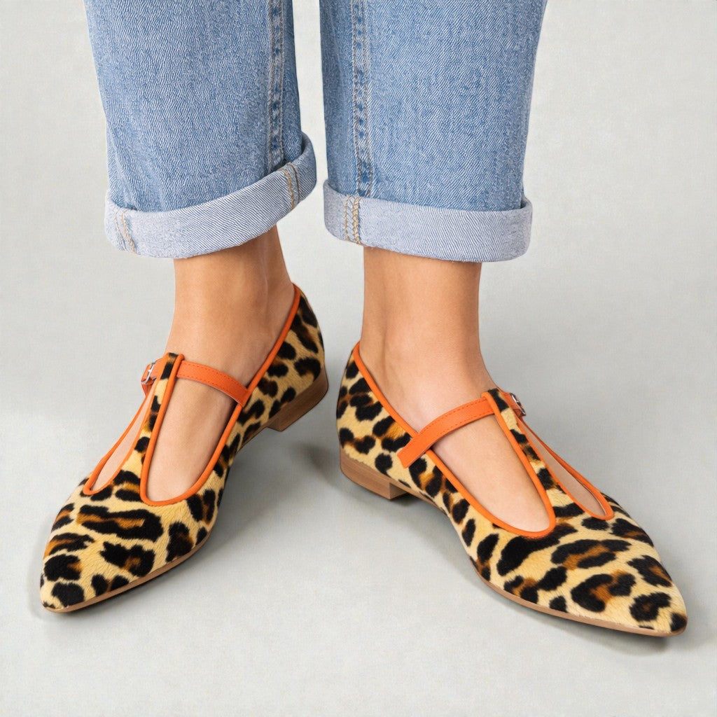 Lulu | Bailarinas con Correa y Estampado Leopardo - Leopardo