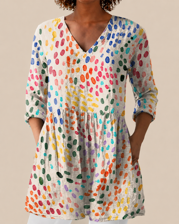 Noelle | Blusa Larga Confeti Acuarela Multicolor