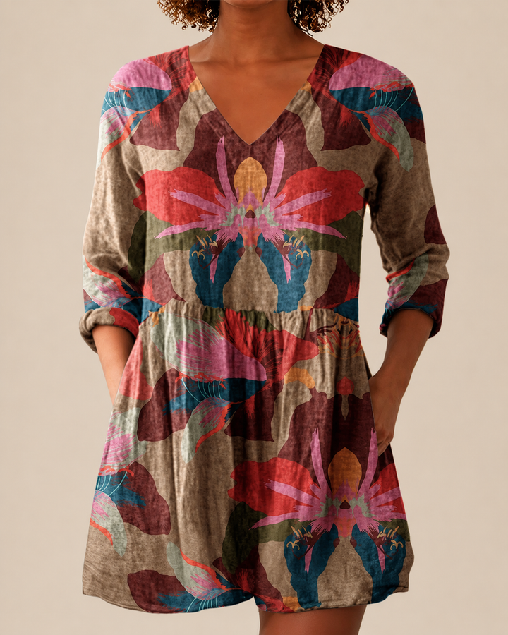 Alina | Blusa Larga Floral Abstracta Multicolor