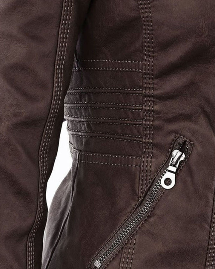 MÓNICA | Chaqueta de cuero otoñal