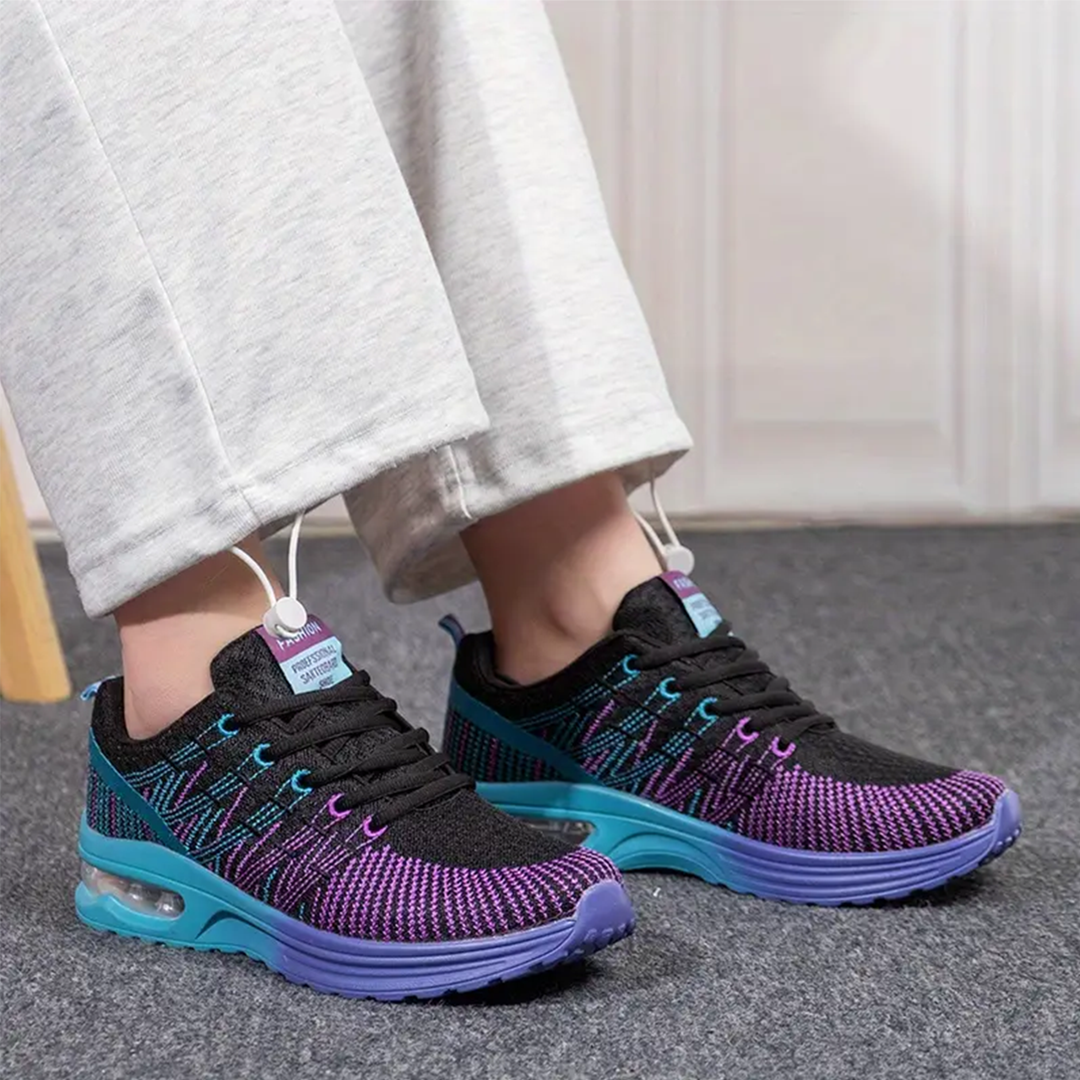 Hilda | Zapatos de Confort Negro y Púrpura