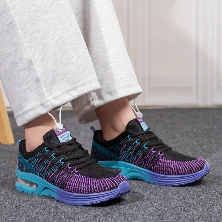 Hilda | Zapatos de Confort Negro y Púrpura