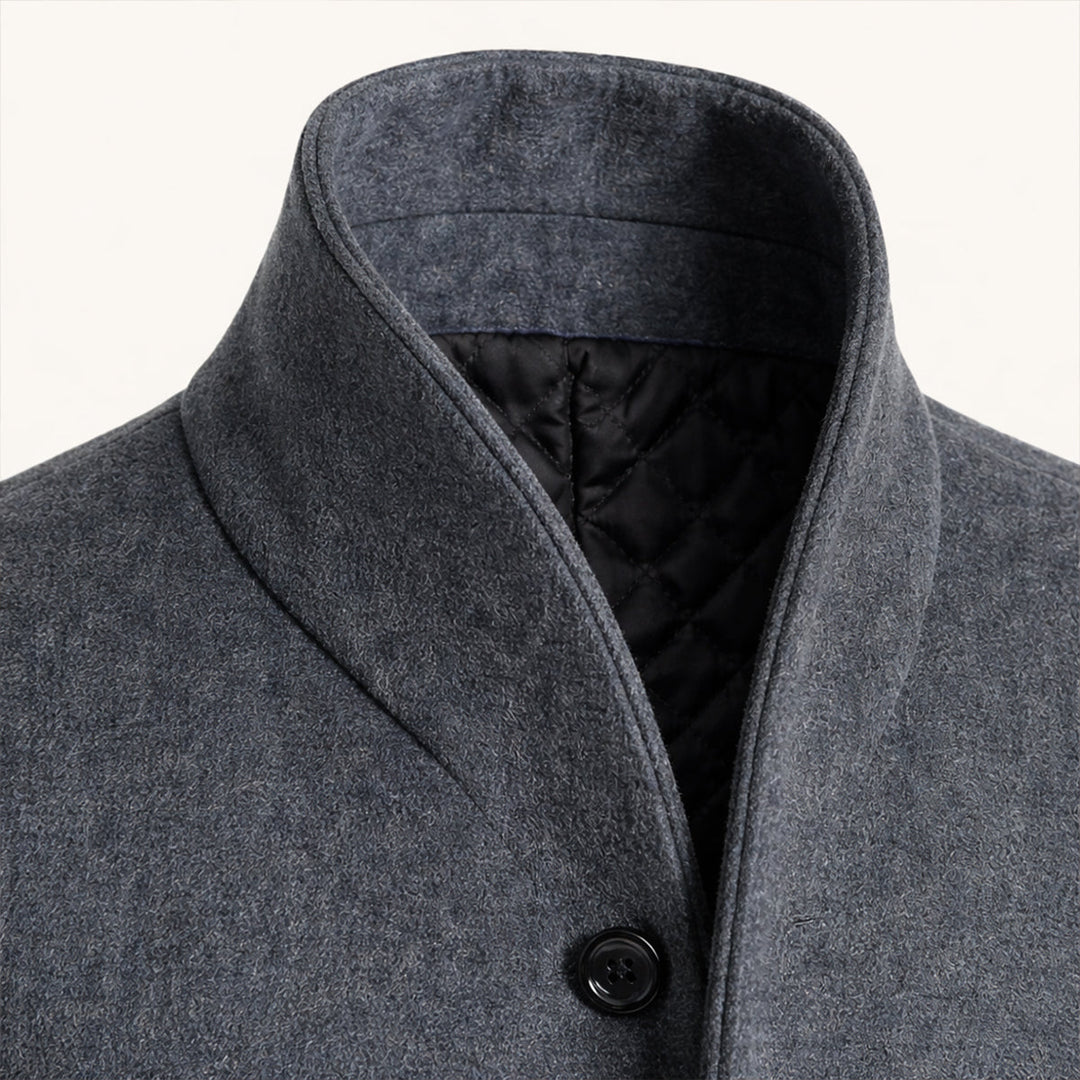 Calixto | El Abrigo Trench de Invierno para Hombre Collingwood en Mezcla de Lana Elegante de Un Solo Botón