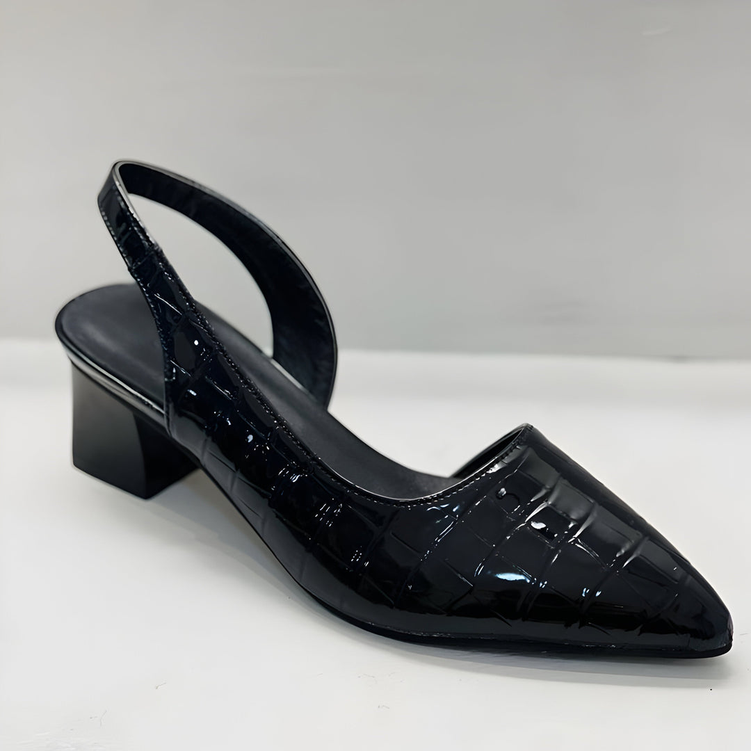 Wynn | Tacones Ortopédicos de Punta Ancha - Negro