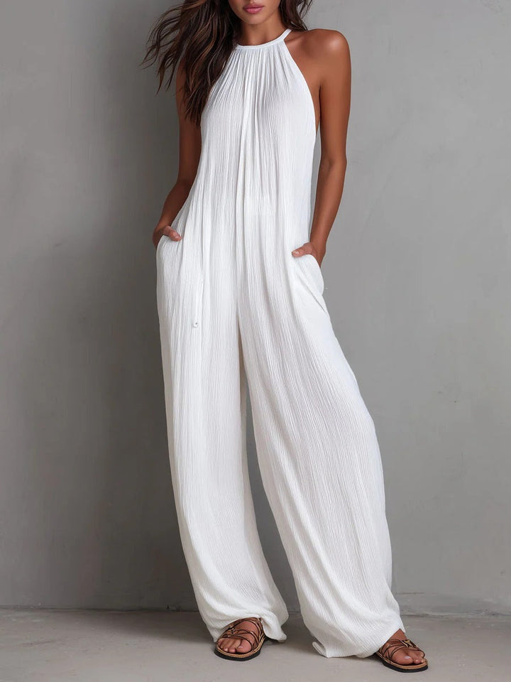 Valeria | Mono Plisado Estilo Resort con Espalda Descubierta