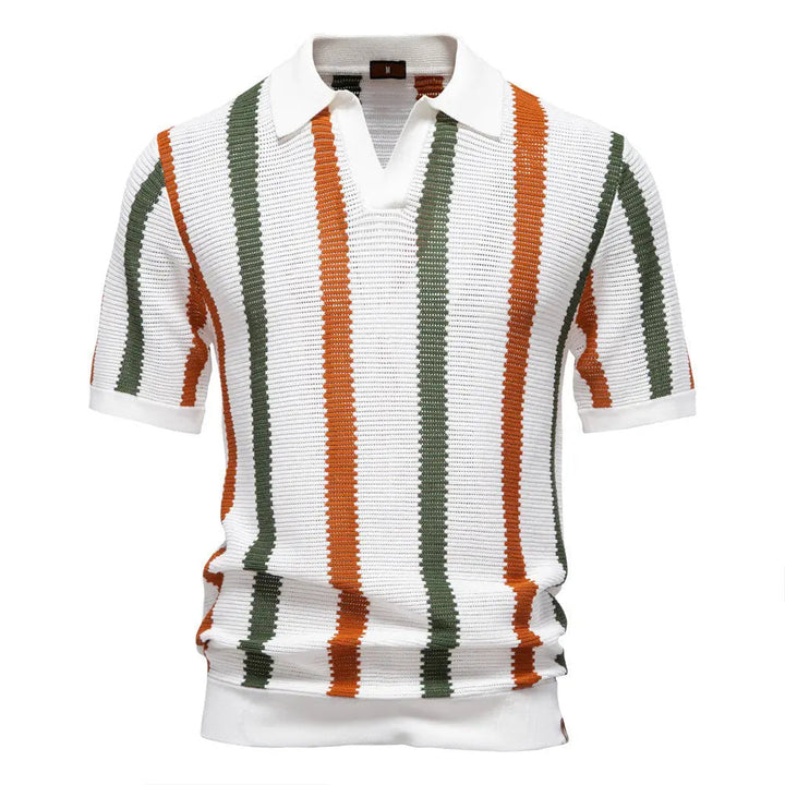 FluxStripe Polo de cuello en V