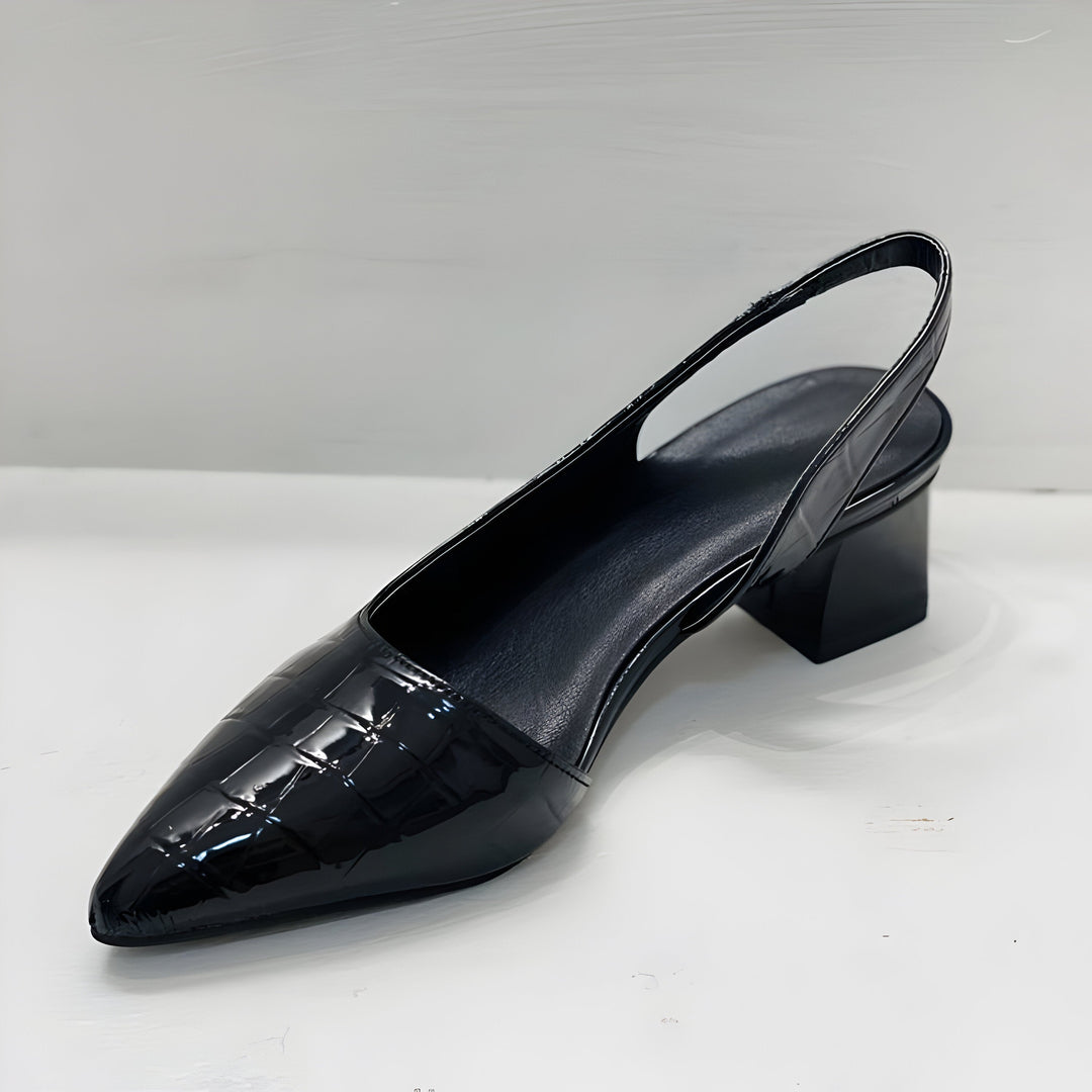 Wynn | Tacones Ortopédicos de Punta Ancha - Negro