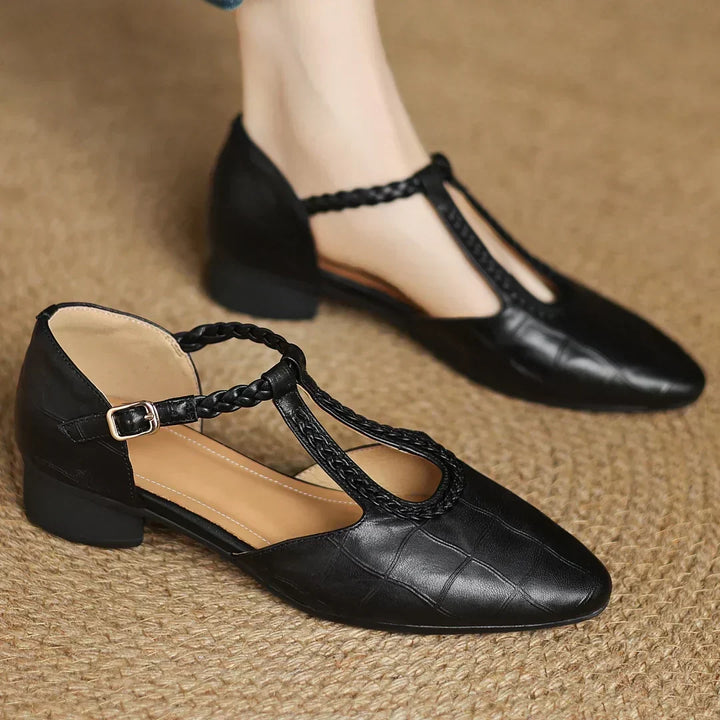 Mary Janes | Zapatos Elegantes con Tira en T - Negro