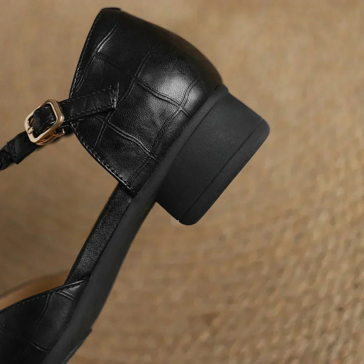 Mary Janes | Zapatos Elegantes con Tira en T - Negro