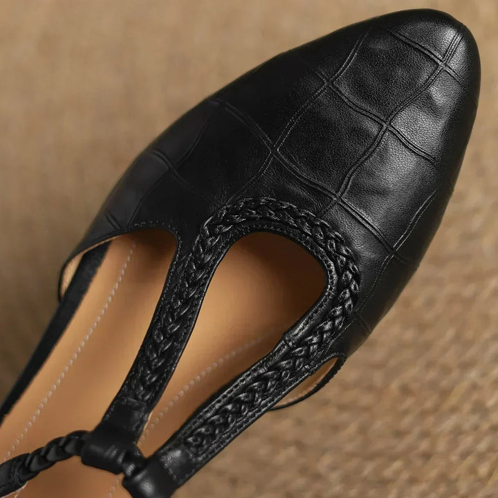 Mary Janes | Zapatos Elegantes con Tira en T - Negro