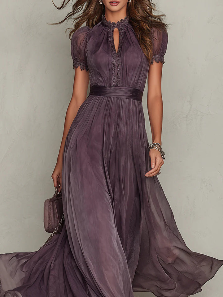 ASHLEY | Vestido maxi de gasa elegante vintage