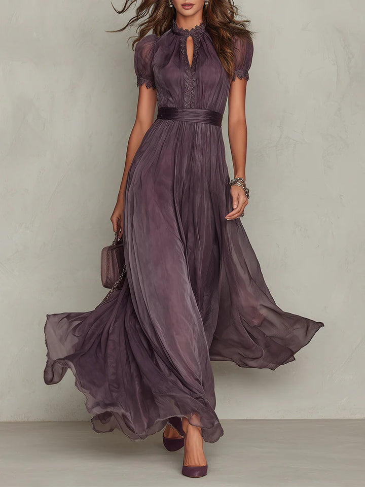 ASHLEY | Vestido maxi de gasa elegante vintage
