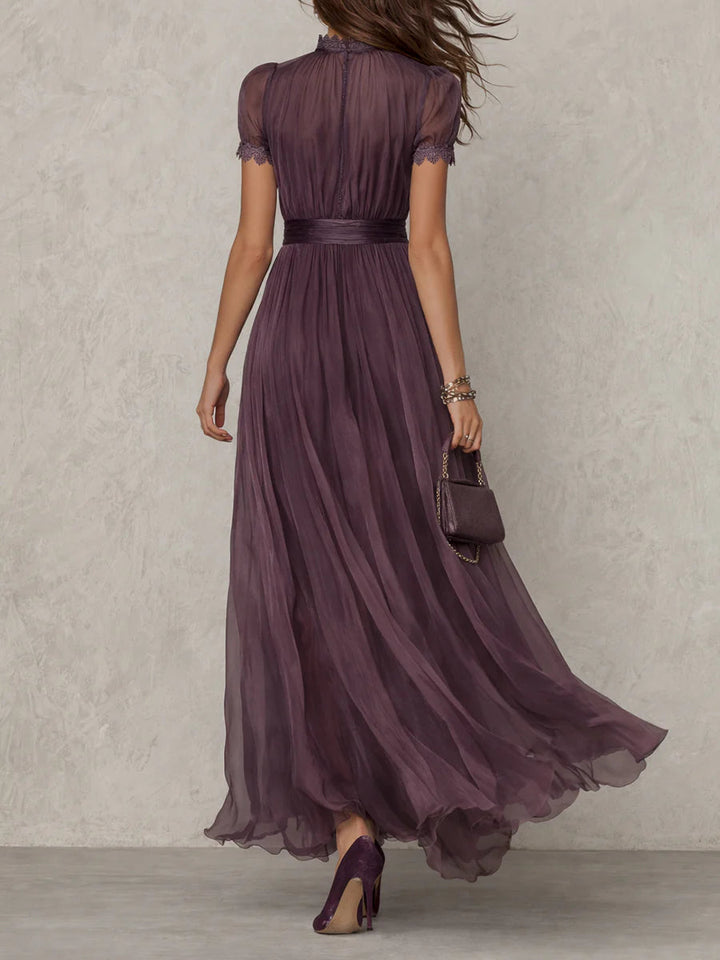 ASHLEY | Vestido maxi de gasa elegante vintage