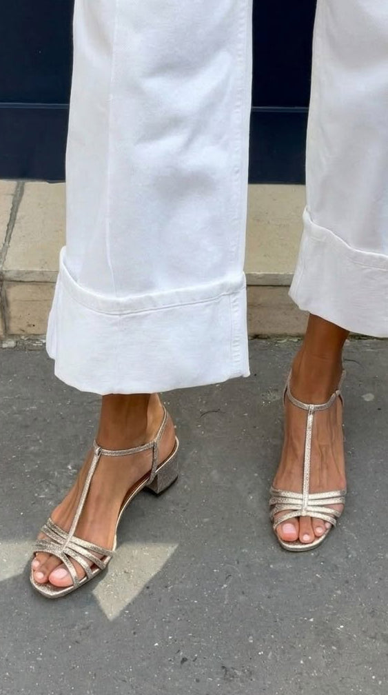 Allegra | Sandalias Doradas Elegantes para el Día a Día