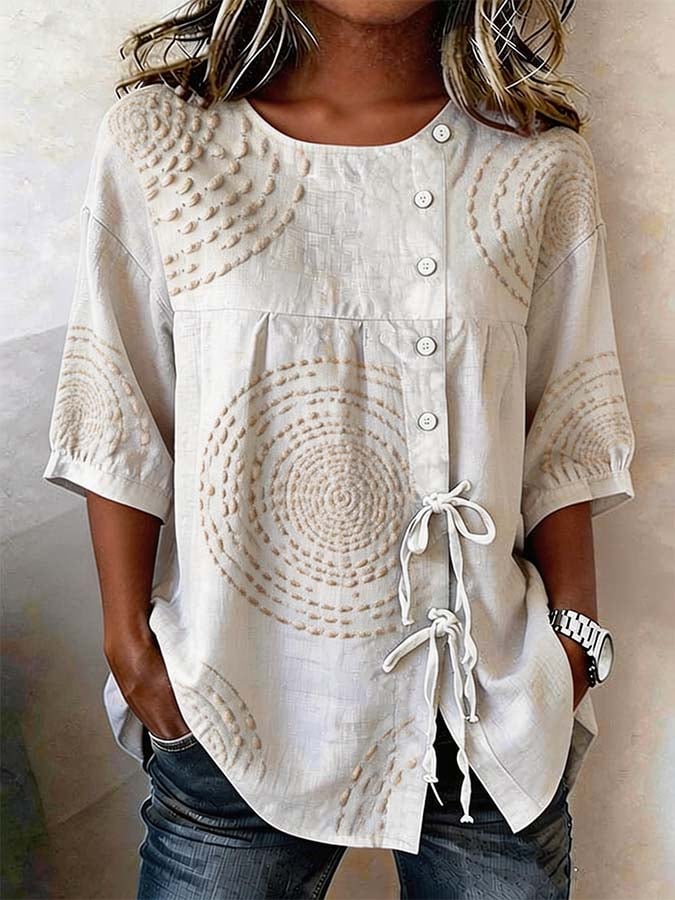 Emelina | Blusa de lino suave con bordado