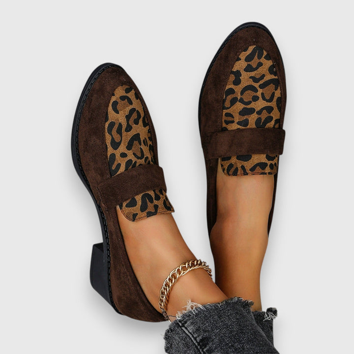 Brunika | Mocasines Cómodos con Estampado Leopardo - Marrón
