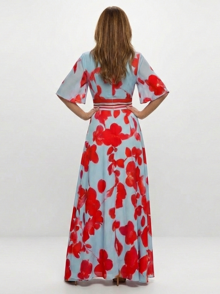 Vestido corto de flores con escote en V Corinne - Juliaver Madrid (vista 2)