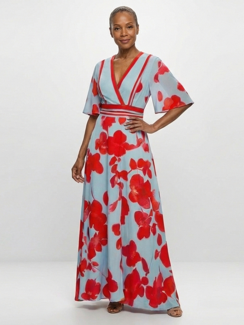 Vestido corto de flores con escote en V Corinne - Juliaver Madrid (vista 4)