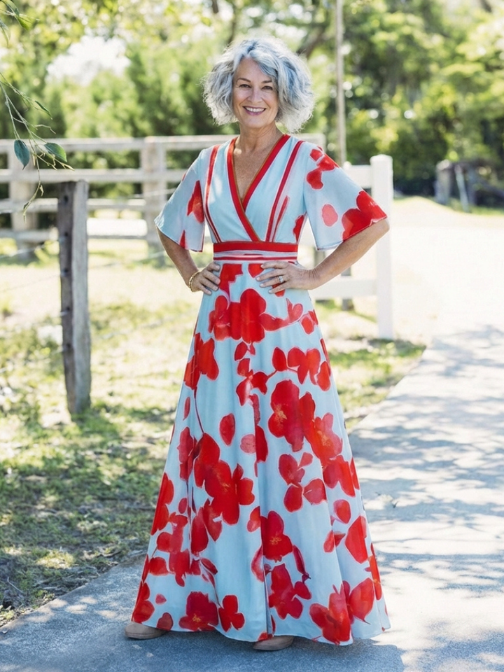 Vestido corto de flores con escote en V Corinne - Juliaver Madrid (vista 5)