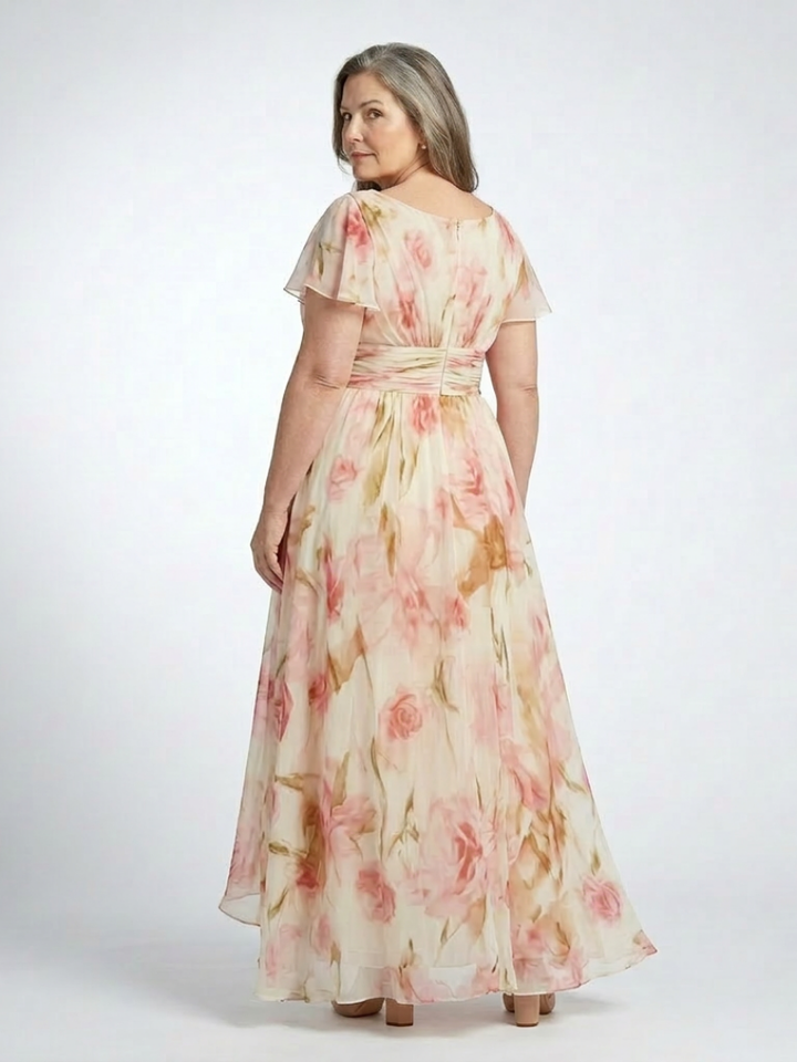 Vestido corto de flores con escote en V Elara - Juliaver Madrid (vista 3)