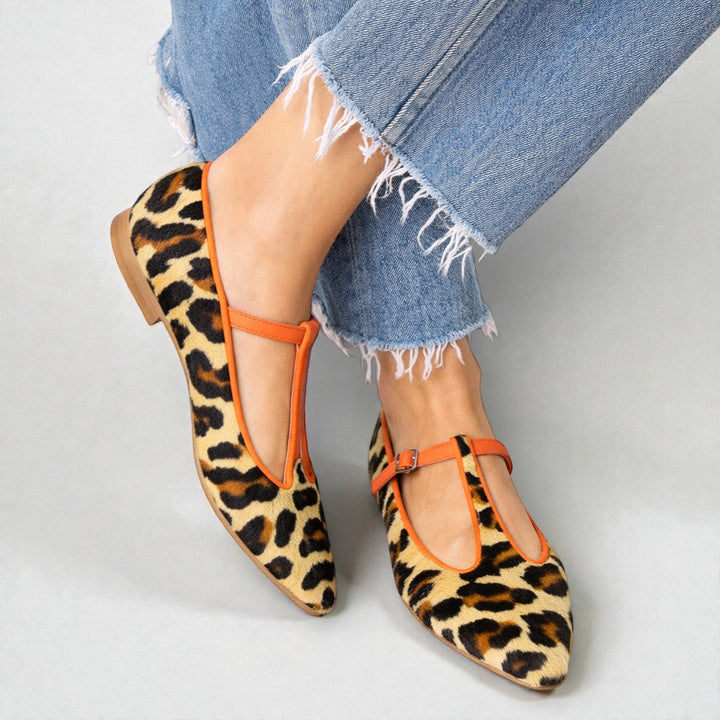 Lulu | Bailarinas con Correa y Estampado Leopardo - Leopardo