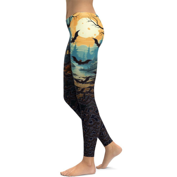 Leggings de Halloween Murciélagos con estampado de murciélagos – imagen 2
