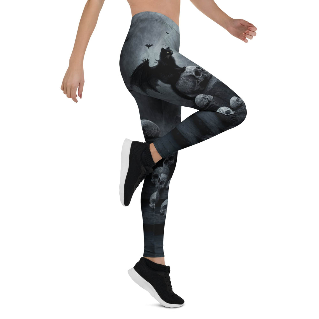 Leggings de Halloween Gato y Calaveras con estampado de gato negro y calaveras – imagen 10