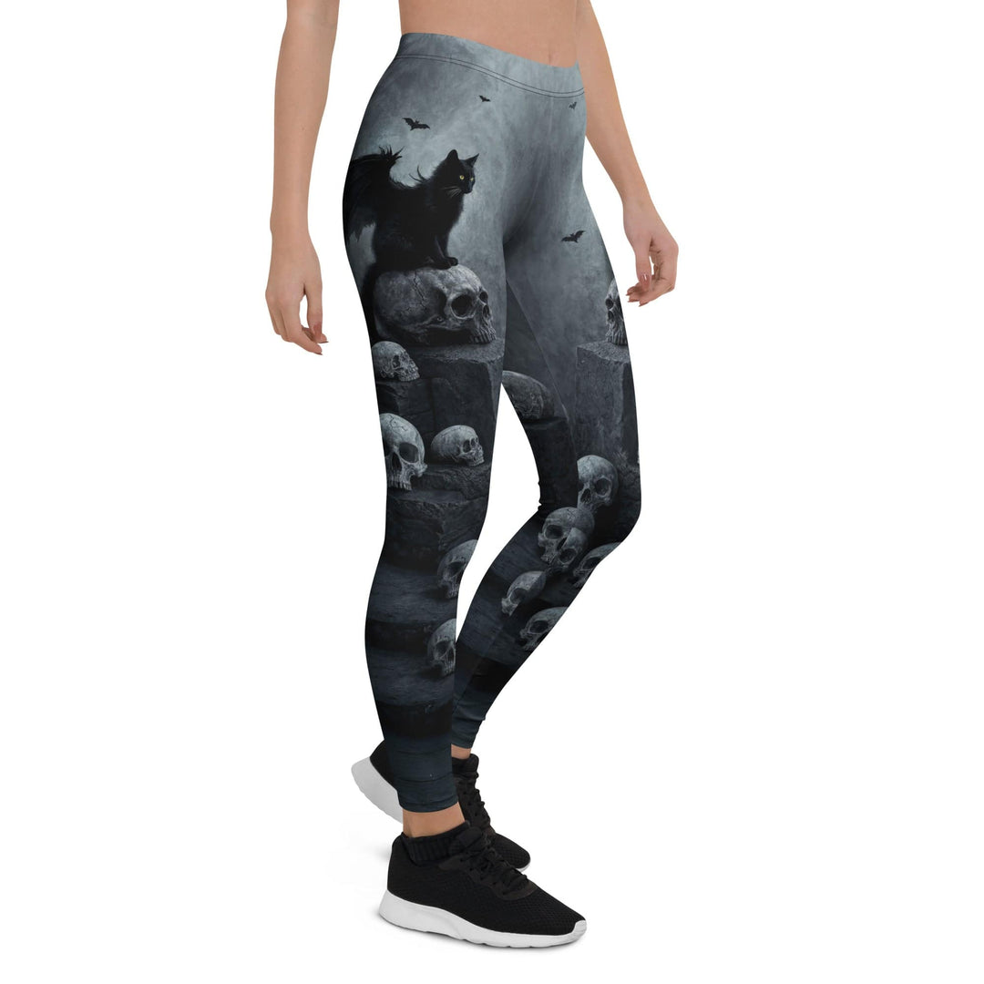 Leggings de Halloween Gato y Calaveras con estampado de gato negro y calaveras – imagen 9