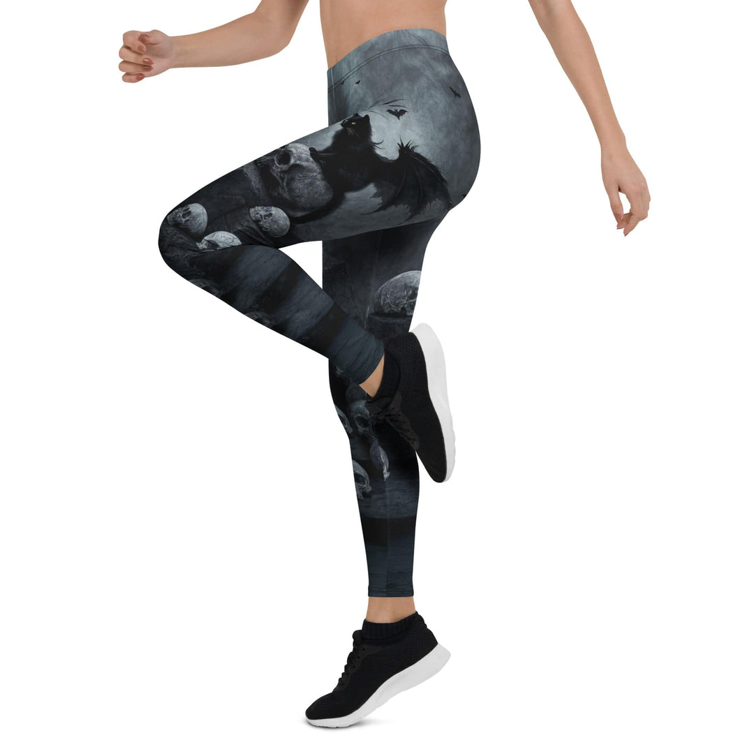 Leggings de Halloween Gato y Calaveras con estampado de gato negro y calaveras – imagen 8