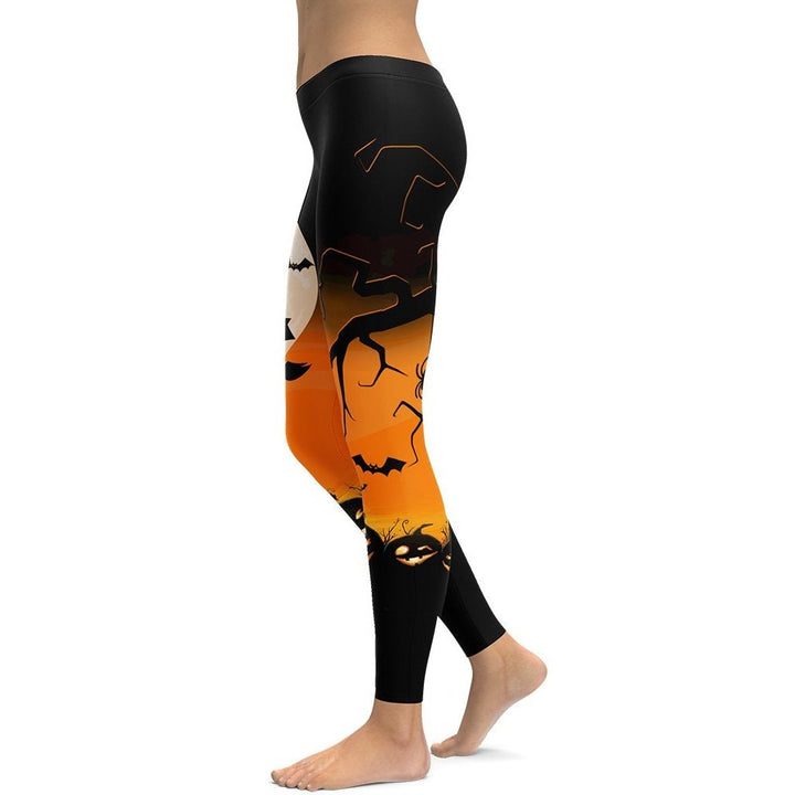 Leggings de Halloween Noche de Luna con estampado nocturno con motivos de Halloween – imagen 2
