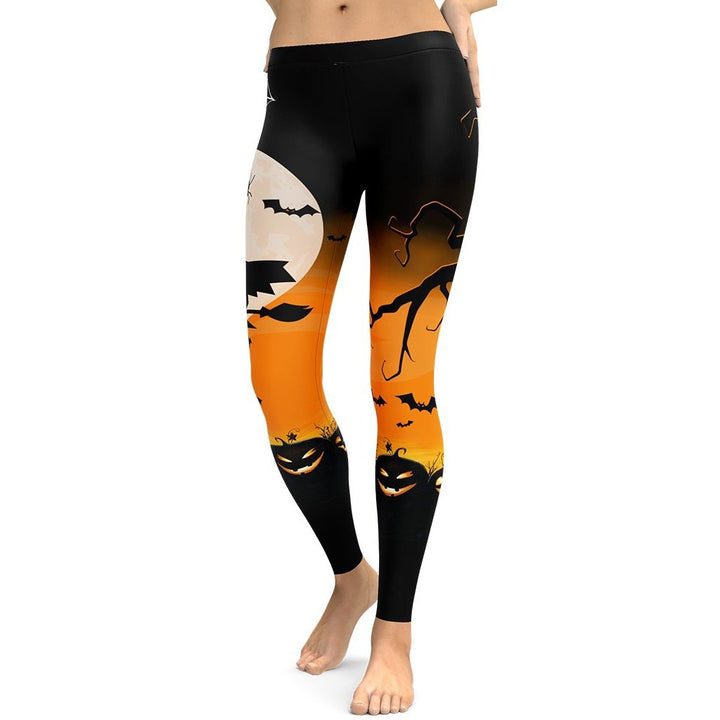 Leggings de Halloween Noche de Luna con estampado nocturno con motivos de Halloween – imagen 1