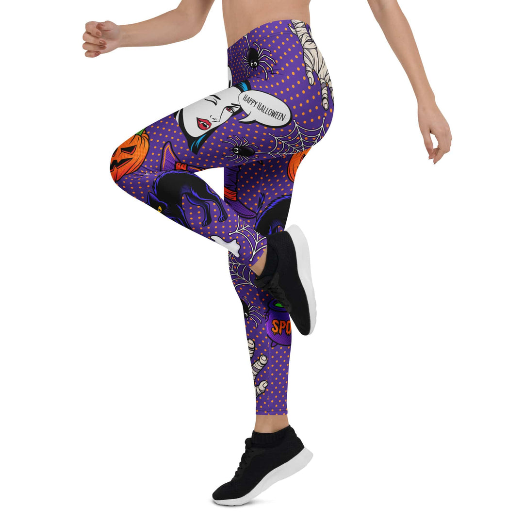 Leggings de Halloween Arte Pop con estampado pop art de fantasmas y calabazas – imagen 8