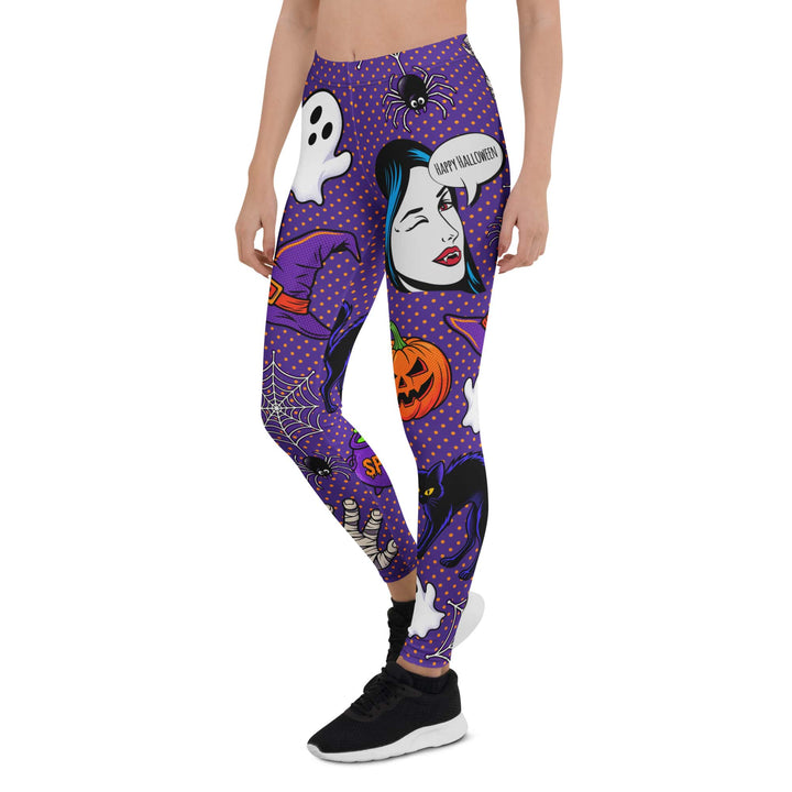 Leggings de Halloween Arte Pop con estampado pop art de fantasmas y calabazas – imagen 7