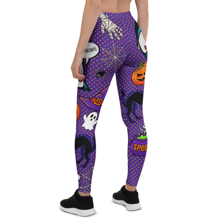 Leggings de Halloween Arte Pop con estampado pop art de fantasmas y calabazas – imagen 6