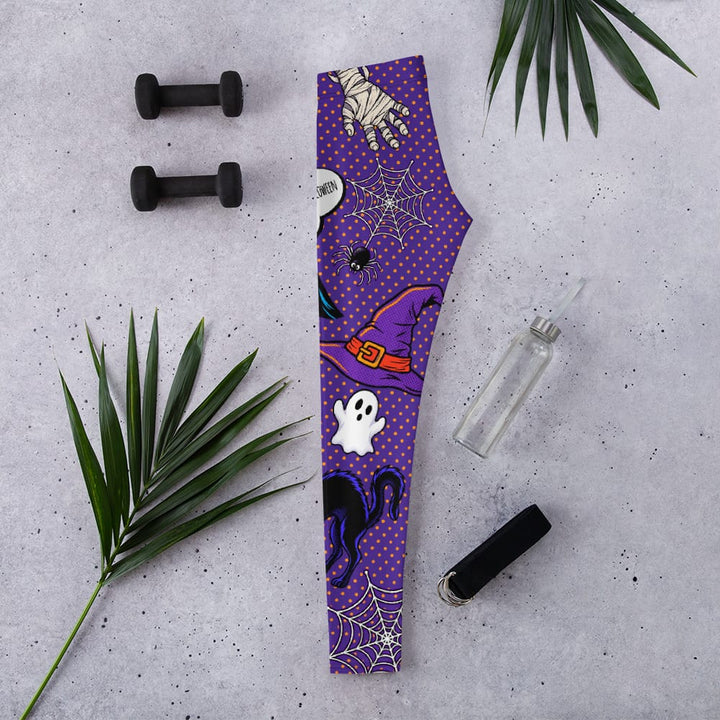 Leggings de Halloween Arte Pop con estampado pop art de fantasmas y calabazas – imagen 11