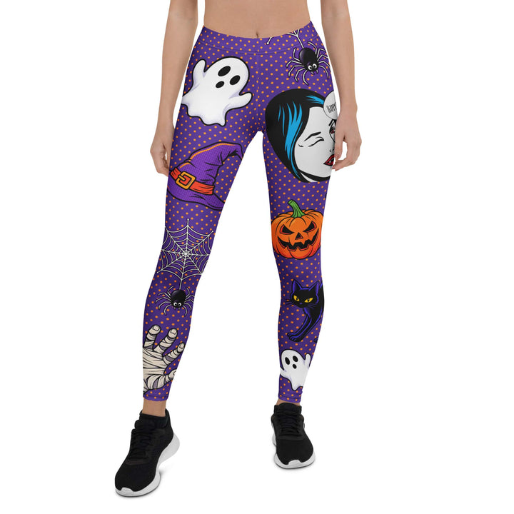 Leggings de Halloween Arte Pop con estampado pop art de fantasmas y calabazas – imagen 1