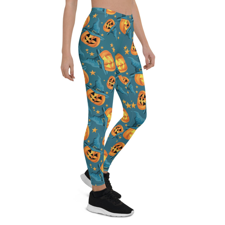 Leggings de Halloween Calabazas Azul y Naranja con estampado de calabazas azules y naranjas – imagen 8