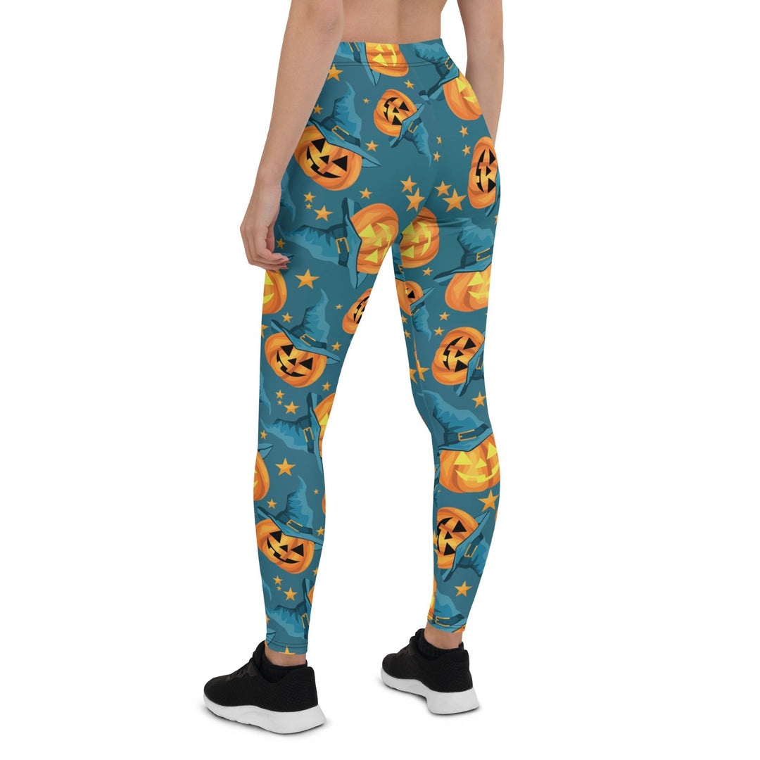 Leggings de Halloween Calabazas Azul y Naranja con estampado de calabazas azules y naranjas – imagen 7