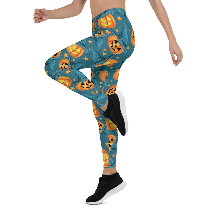 Leggings de Halloween Calabazas Azul y Naranja con estampado de calabazas azules y naranjas – imagen 6