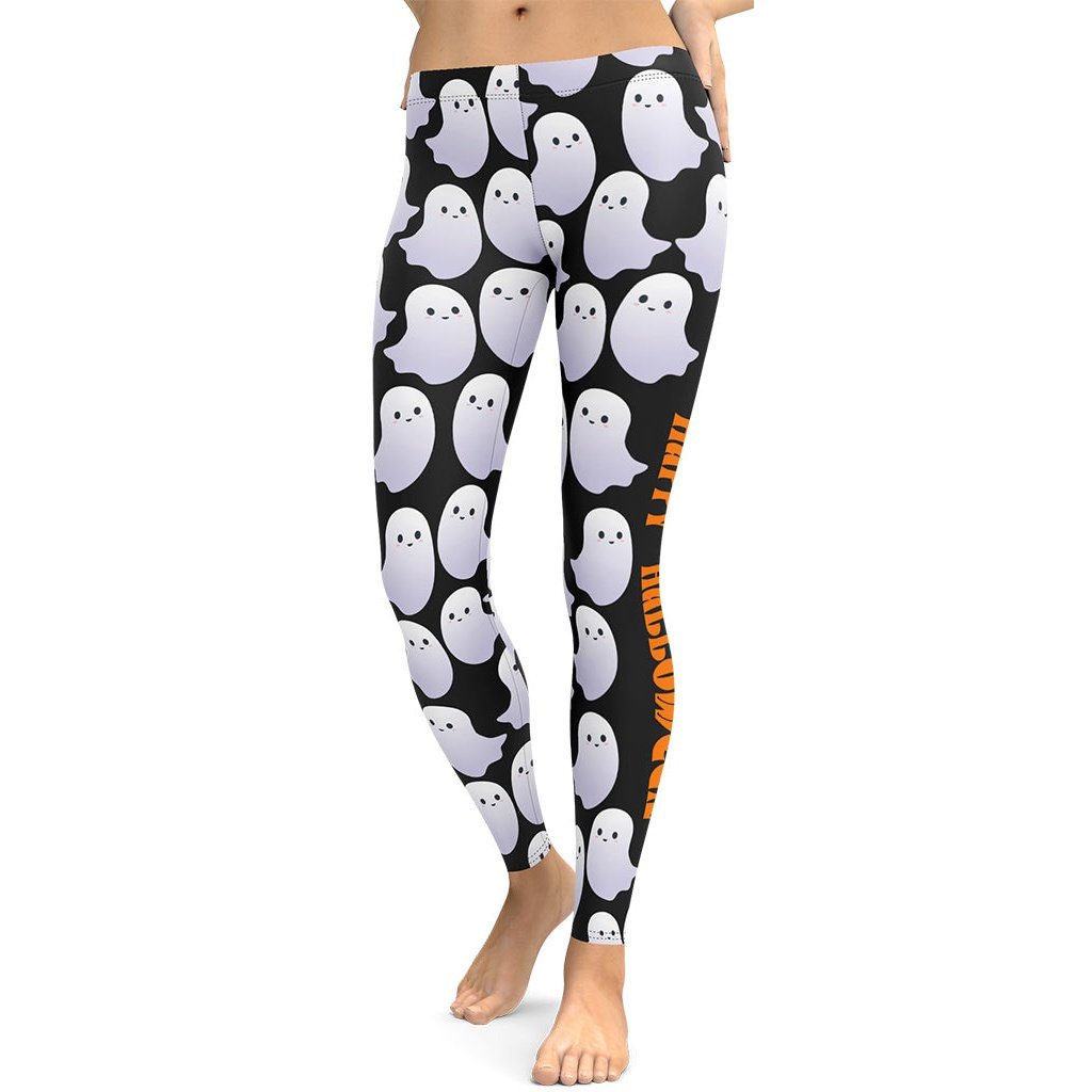 Leggings de Halloween Feliz Halloween con estampado de brujas y calabazas – imagen 5