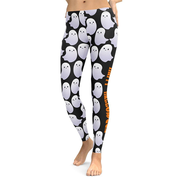 Leggings de Halloween Feliz Halloween con estampado de brujas y calabazas – imagen 5