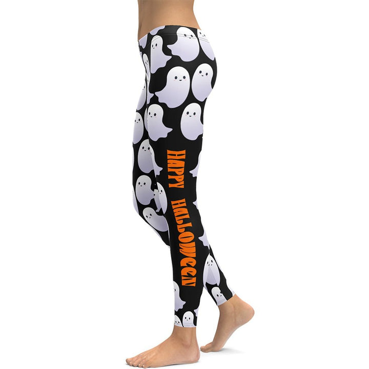 Leggings de Halloween Feliz Halloween con estampado de brujas y calabazas – imagen 1