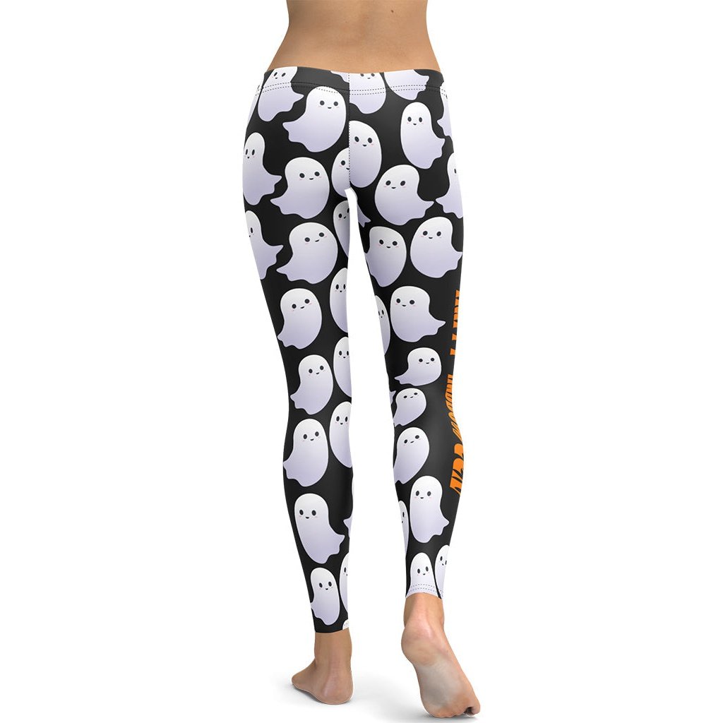 Leggings de Halloween Feliz Halloween con estampado de brujas y calabazas – imagen 3
