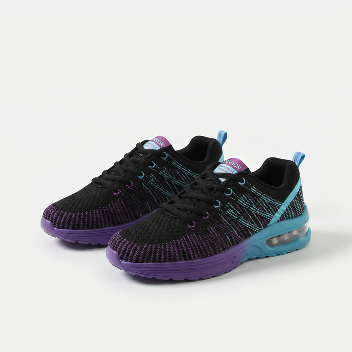 Hilda | Zapatos de Confort Negro y Púrpura