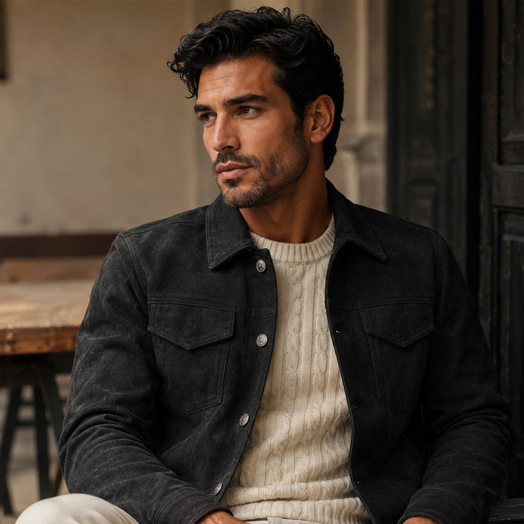 Zuri | La Chaqueta de Trabajo Casual de Suede para Hombre Inverness