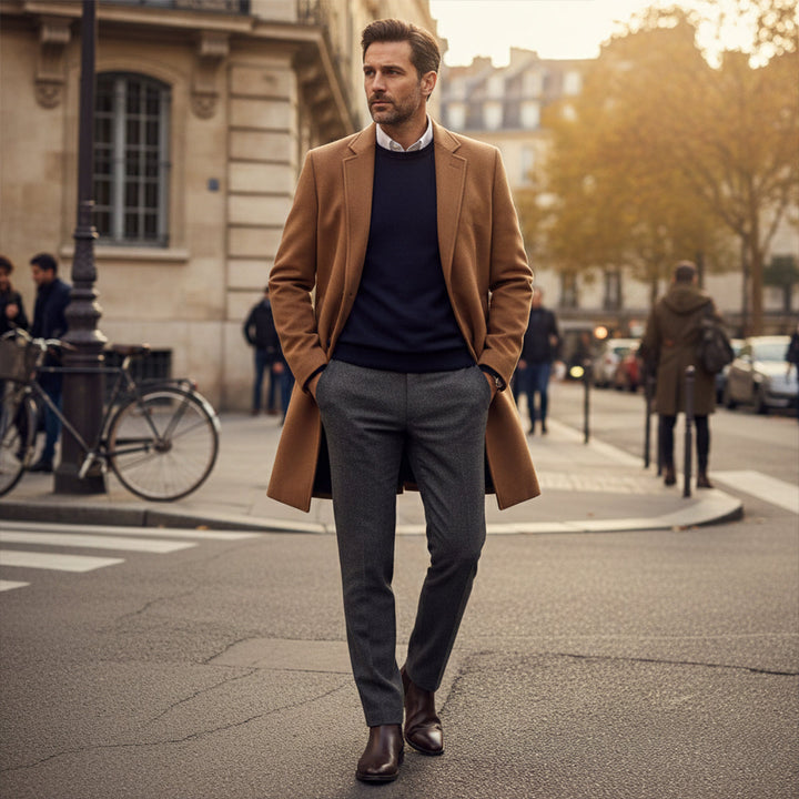 Asier | El Abrigo Largo Elegante de Invierno para Hombre Ascot