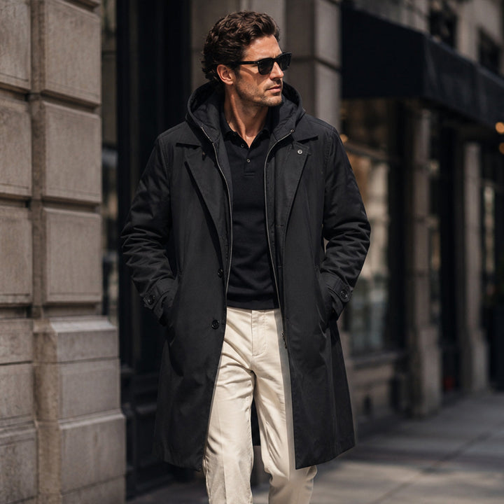 Donato | La Parka con Capucha Oldborough para Hombre – Abrigo Lluvioso Térmico y Impermeable