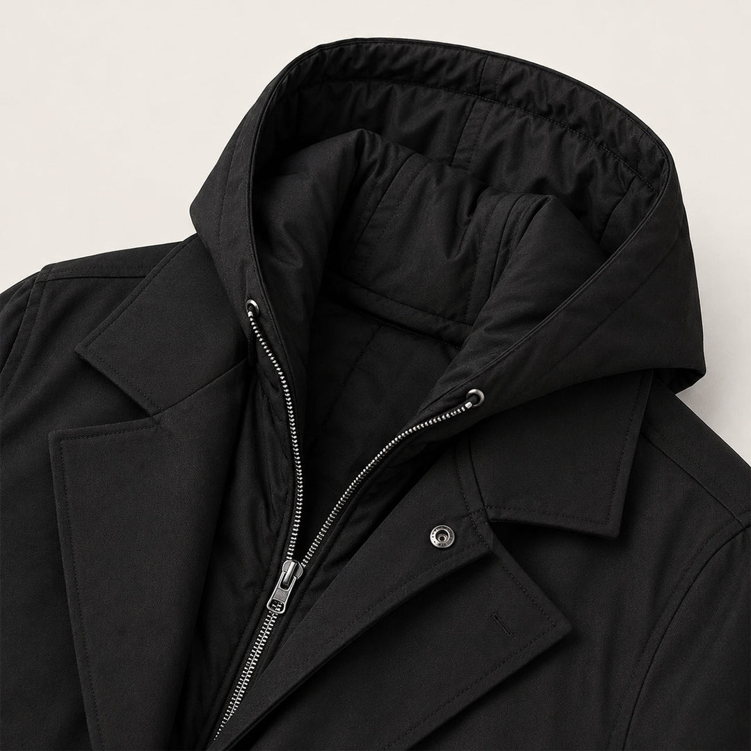 Donato | La Parka con Capucha Oldborough para Hombre – Abrigo Lluvioso Térmico y Impermeable