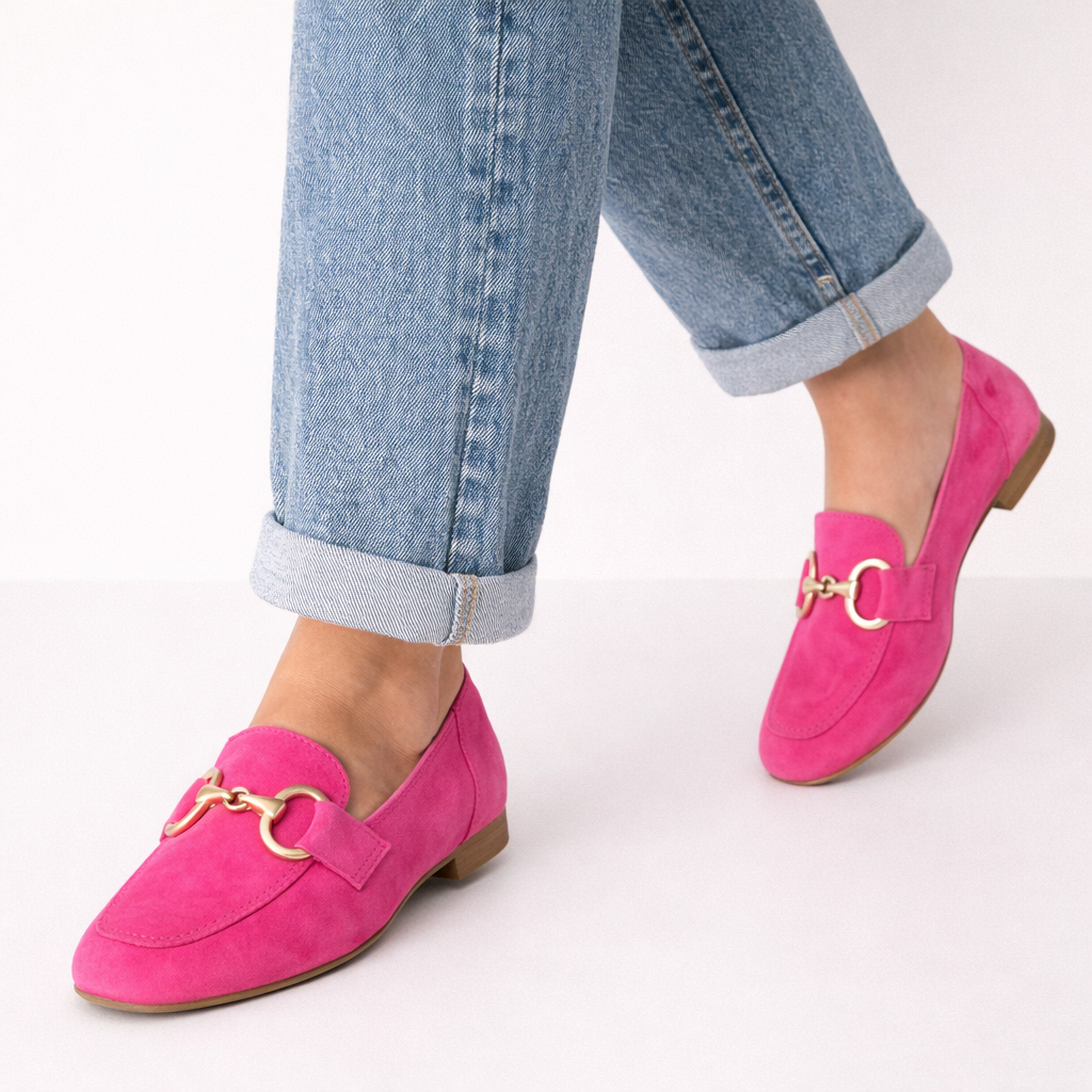 Mae | Mocasines Elegantes con Detalle Dorado - Rosa
