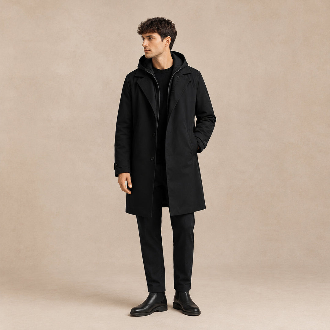 Donato | La Parka con Capucha Oldborough para Hombre – Abrigo Lluvioso Térmico y Impermeable